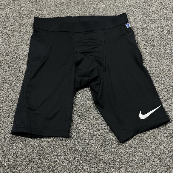 Nike Baseball Shorts Boys XL Black Padded 8" Pro Hyperstrong Compression MLB - Picture 1 of 11